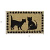 HomeRoots 18" X 30" Beige and Black Coir Cat Outdoor Door Mat - 3 of 4