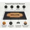 A1HC Natural Coir and Rubber Welcome Floral Design Door Mat, 23" x 38", Heavy Duty Doormats, Black - 3 of 4