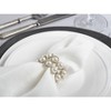 Ivory Faux Pearl Beaded Design Wedding Special Napkin Ring Set of 4 - Saro Lifestyle: Elegant Table Decor, Acrylic Craftsmanship - 4 of 4