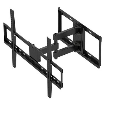 Monoprice Titan Series Full Motion Dual Stud Single Arm Wall Mount For Large Up to 70" Inch TVs Displays, Max 77 LBS. 200x200 to 600x400, Black