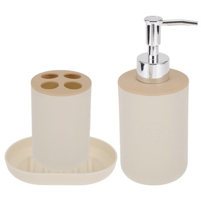 Unique Bargains Round Bathroom Accessories Kit 1 Set