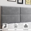 Bed Frame with Headboard, Modern Upholstered Platform Bed, Mirror Stainless Steel Decoration, Wooden Slats Support, No Box Spring Needed, Easy Assemb - 3 of 4