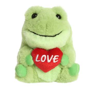 Aurora Mini Love Frog Rolly Pet Round Stuffed Animal Green 5"