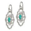 Chisel Stainless Steel Polished Imitation Turquoise and Cubic Zirconia Dangle Earrings - 4 of 4