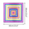 INSPIRE CHIC Women's Colorful Striped Satin Square Neck Scarves Neckerchief 1Pc - 3 of 4