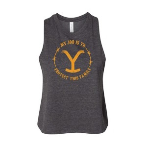 Women's - Yellowstone - Protect This Family Graphic Racerback Tank - 1 of 3