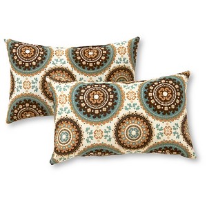 Kensington Garden 2pc 19"x12" Rectangular Outdoor Lumbar Pillows - 1 of 4