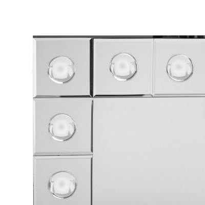 Large Silver Studded Rectangular Mirror with Iron Frame