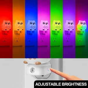 YANSUN 0.5-Watts Light Sensor Cat Night Light Plug-In with Button Color Control, Warm 3000K and RGB LED 1-Pack for Kids - 1 of 1