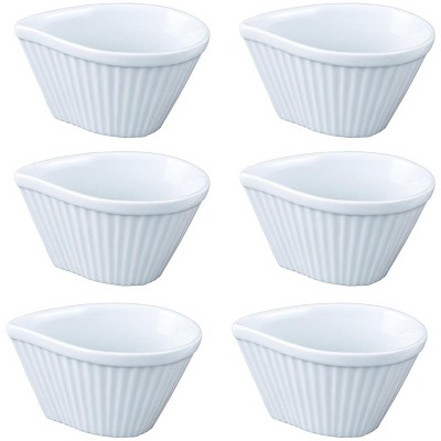 HIC Porcelain Teardrop Ramekin 6-ounce, 2.5-inch x 4-inch, Set of 6