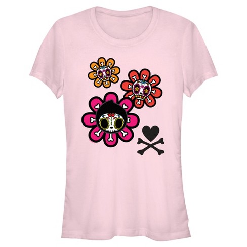 Women's Pink Sugar Skulls T-Shirt Ladies Sugar Skull Shirt