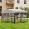 10x10x6 FT Large Dog Kennel Outside Heavy-Duty Outdoor Dog Cage with Roof and Double Lock, with UV-Resistant All Weather Resistant Pet Playpen - 3 of 4