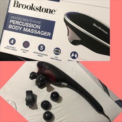 Brookstone Cordless Hot and Cold Percussion Massager, 6 Intensity Levels, Deep Tissue Massage Gun, Size: 9 x 11 x 3