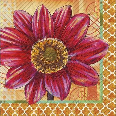 Evergreen Cypress Home Splendid Posy Embossed Paper Luncheon Napkin, 20 count