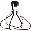 Elegant Lighting Dahlia 3 light in Black Flush mount - 3 of 4