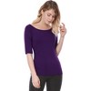 INSPIRE CHIC Women's Half Sleeves Scoop Neck Fitted Layering Soft T-Shirt - 4 of 4