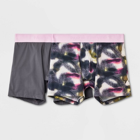 Pair of Thieves Men's Hustle Tie-Dye Boxer Briefs 2pk - Pink/Gray XL