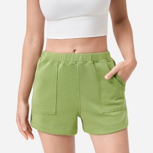 Anna-Kaci Active Women's High Waist Elastic Shorts with Side Pockets - 1 of 4