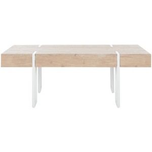 Aberton Coffee Table - COF7009A - Natural/White - Safavieh - 1 of 4