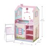 Classic Double-Sided Baby Doll Nursery Station Dollhouse Combo with Baby Doll Swing Chair, Pink/Beige - 4 of 4