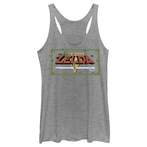Women's Nintendo Legend of Zelda Pixel Logo Racerback Tank Top - 1 of 3