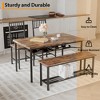 4-Piece Industrial Dining Set - Table, 2 Chairs & Bench with Metal Frame and Storage Rack for Small Spaces - 4 of 4