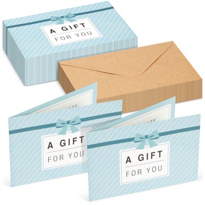 Juvale 36 Pack Blank Paper Gift Certificates With Envelopes For Small ...