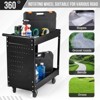 2 Tray Tool Cart, 400 LBS Capacity Rolling Tool Carts On Wheels, Heavy Duty Utility Cart with Pegboard, Mechanic Tool Storage Cart - 3 of 4
