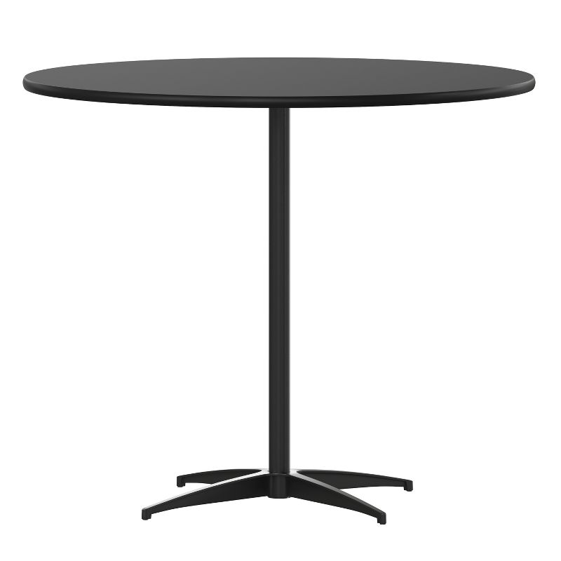 Emma and Oliver 36" Round Wood Cocktail Table with 30" and 42" Columns, 1 of 11