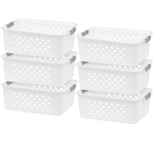 IRIS USA Plastic Storage Basket, Shelf Basket Organizer for Pantries, Kitchens, Cabinets, Bedrooms - 1 of 4