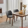 Living Room Dining Chair Set of 2, Modern PU Upholstered Kitchen Chair w/ Padded Seat, Mid Century Dining Chair w/ Wood Legs, Ideal - 2 of 4