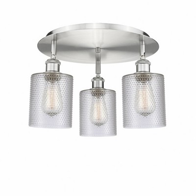 Cobbleskill - 3 Light Flush Mount In Art Deco Style-9.63 Inches Tall and 17.75 Inches Wide