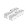 OU Fridge Organizer Bins with Drain Baskets & Vented Lid, Clear Stackable Refrigerator Storage Bin, Produce Kitchen Storage Container, BPA Free - 2 of 2
