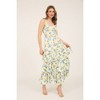 August Sky Women's Floral Adjustable Straps Ruffle Tiered Midi Dress - 3 of 4