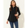 Allegra K Women's Swing Mock Neck Long Sleeve Zip Up Tunic Blouse - 2 of 4