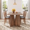 Homhougo 71 Inch Rectangular Dining Table for 6, Rustic Farmhouse Tall Kitchen Table with Large Tabletop Walnut - 3 of 4