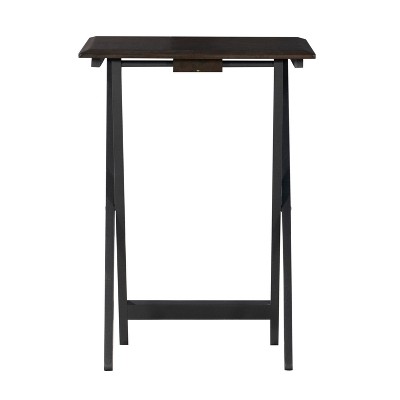 Marlowe Classic Gray Washed Oak Veneer Tray Table Set