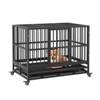 Heavy Duty Dog Cage Metal Kennel and Crate, Escape Proof Dog Cage Kennel,360° Lockable Wheels and Removable Tray - 2 of 4
