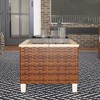 Resenkos Outdoor Side End Table, End Table, Outdoor Couch Table,Patio End Table with Natural Fir Wood Tabletop and Legs, Brown - 4 of 4