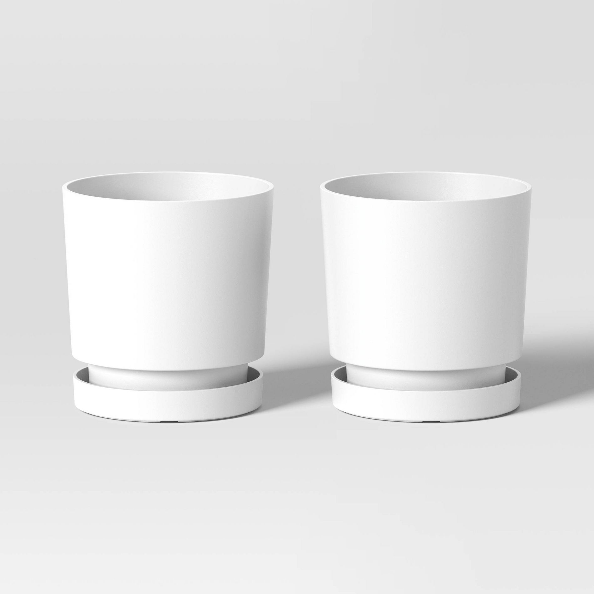 2pc Recycled Resin Indoor Outdoor Planter Pots White 4"x4"x4" - Room Essentials™