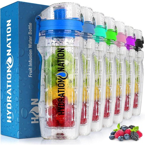 BPA Free By Love Island 25oz Tritan Sports Water Bottle Fruit Infuser Straw 
