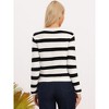 INSPIRE CHIC Women's Striped Long Sleeve Button Down Crewneck Knit Sweater Cardigan - 3 of 4