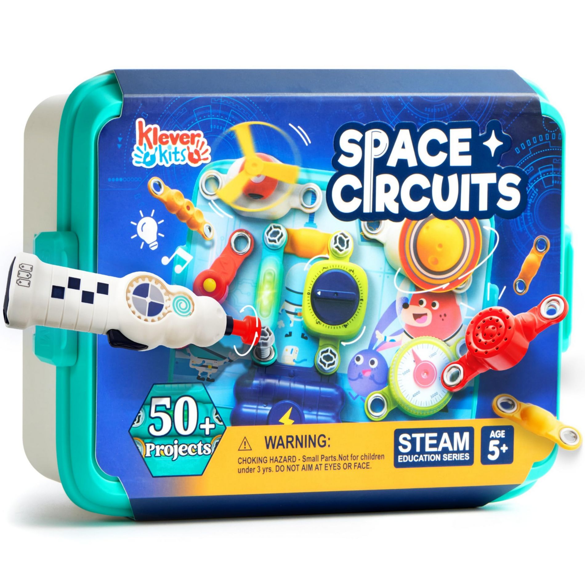 Klever Kits 50+ Space Circuit Projects - STEM Electronics Kit with 46+ Components for Kids Ages 5-8+, Educational Science Toy for Young Explorers