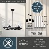 VAXCEL Grantley Matte Black Wheel Chandelier Light Fixture Clear Glass Shade, LED Compatible, Damp Rated - 4 of 4