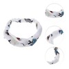 Unique Bargains Women's Fashion Little Man Pattern Cross Elastic Hairband White 1 Pc - 2 of 4
