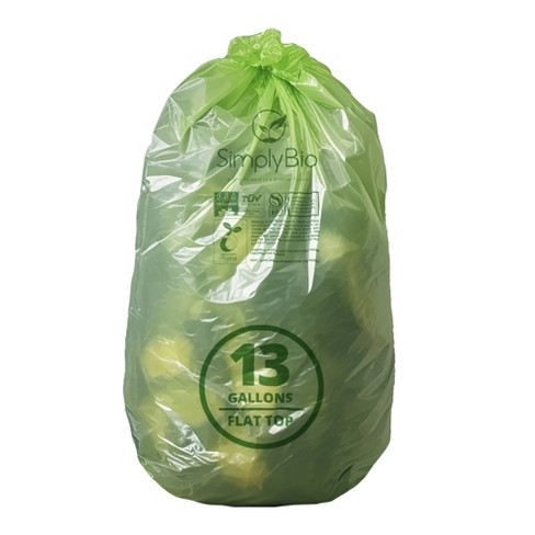 Simply Bio 13 Gal. Compostable Trash Bags With Flat Top, Heavy