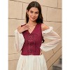 Acekool Women’s Pirate Steampunk Vest – Lace-Up Medieval Bodice, Suede Look Cosplay Waistcoat for Costume or Daily Wear - 3 of 4