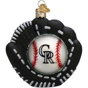 Old World Christmas Blown Glass Ornament for Christmas Tree, Colorado Rockies Baseball Mitt (with OWC Gift Box) - 1 of 4