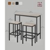 VASAGLE Bar Table and Chairs Set, Square Bar Table with 2 Bar Stools, Dining Pub Bar Table Set for 2, Living Room, Party Room - 3 of 4