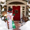 6.2FT Lighted Christmas Inflatable Decoration, Inflatable Snowman Holding Groom, Funny Blow Up Yard Decorations with Built-in LED Lights - 2 of 4